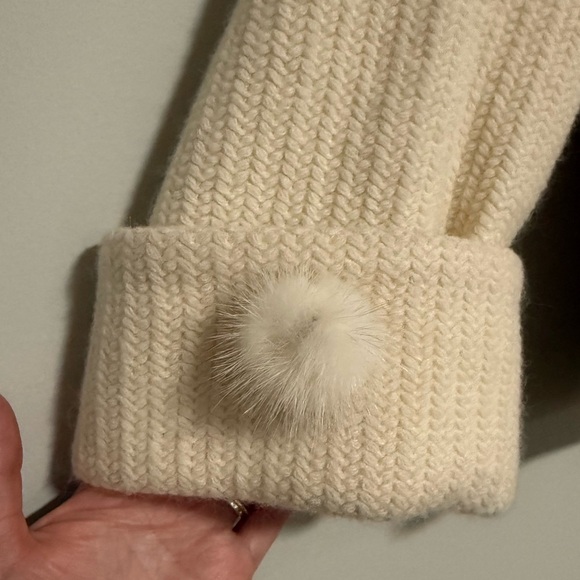 Cara Lotti Cream Angora Wool Knit Cropped Jacket Sizee Medium Made in France - Picture 4 of 11